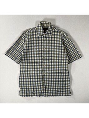 Timberland blue green gingham 100% cotton button up